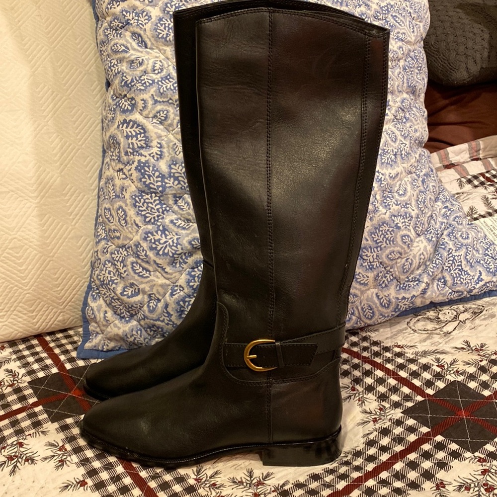 Women’s J. Crew tall black leather Boots